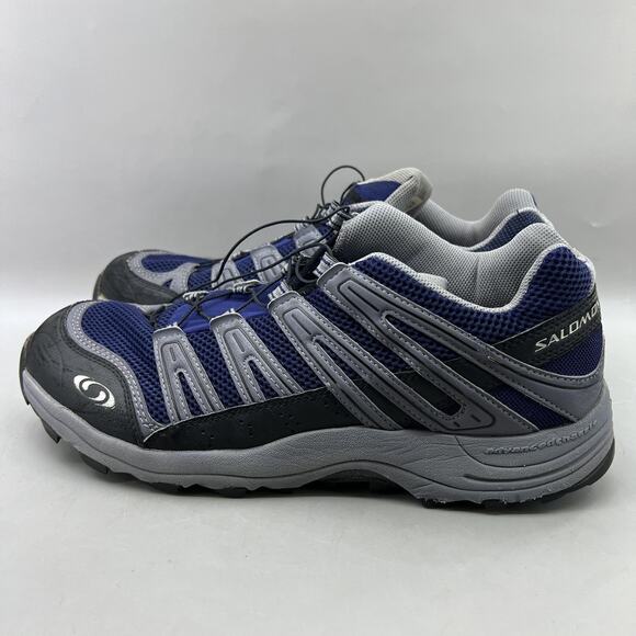 Salomon Contagrip Raid Runner Shoes Men Size 13 Blue Gray Trail Hiking Sneakers